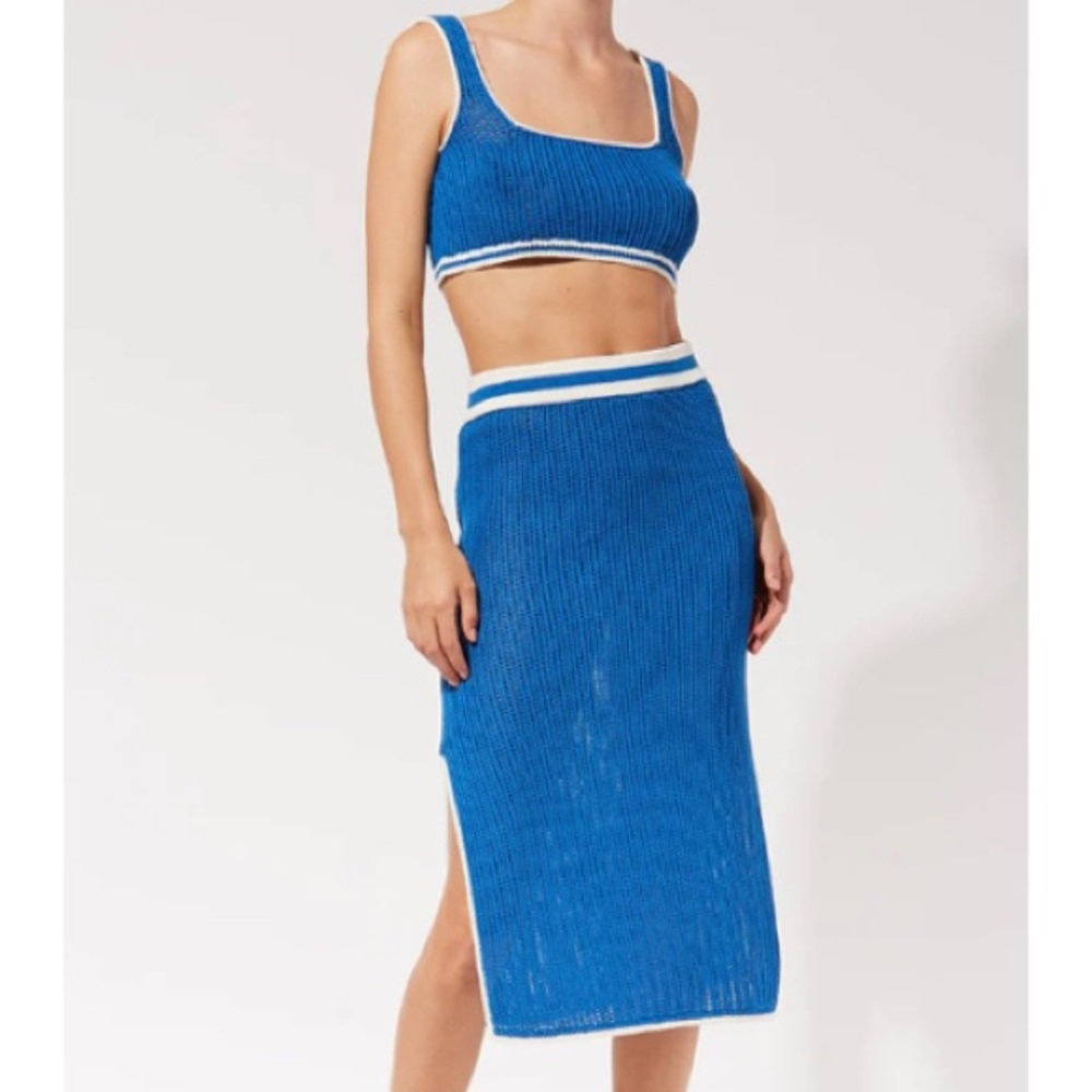 Solid and striped Sandra tank and vivienne skirt